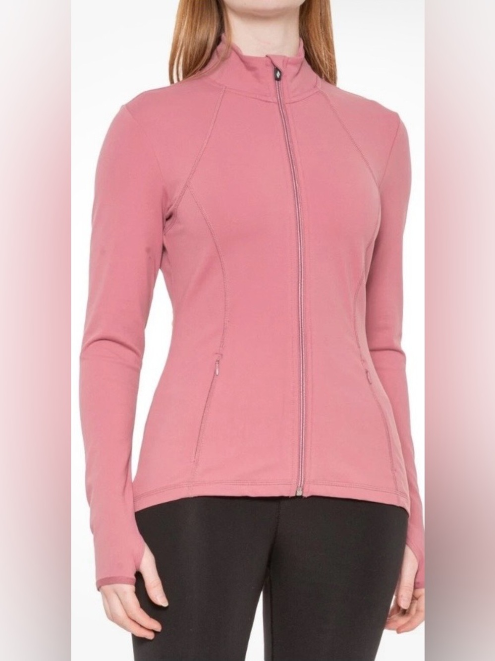 Skechers Women’s GO WALK Mesh Jacket Zip Pockets Full Zip Dark Mauve Size Large.
